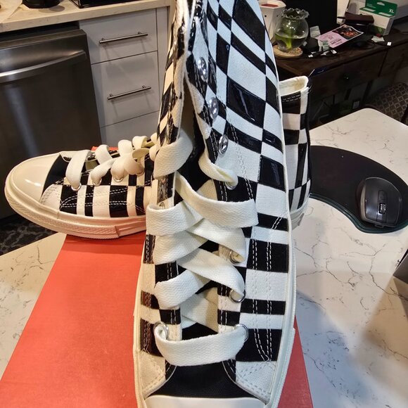 New Converse Chuck 70 Checkered Pattern shoes - Egret (A08764C) Mens Size 13 HTF - Picture 2 of 14